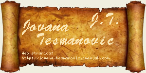 Jovana Tešmanović vizit kartica